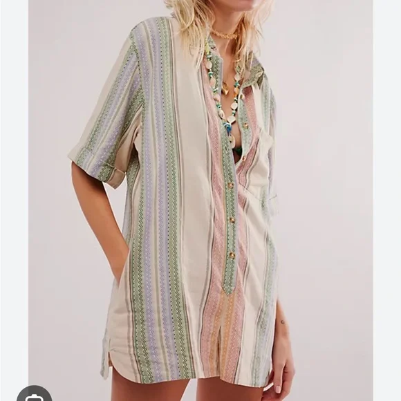 FREE PEOPLE Summer Heat Romper Medium - Picture 2 of 4